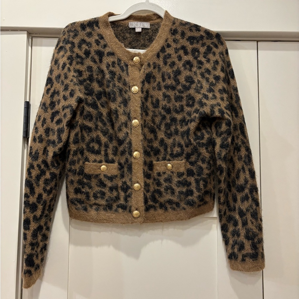 J. Crew Lady Jacket Brushed Leopard Sweater